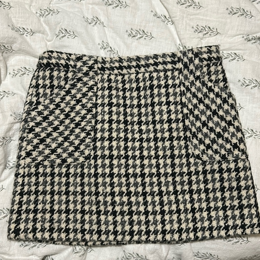 J. Crew Wool Houndstooth Mini Skirt